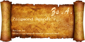 Zsigmond Agenór névjegykártya